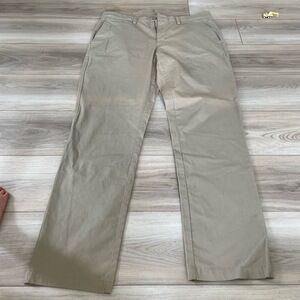 Croft & Barrow Mens Beige Straight Leg‎ Easy Care Pants Size 36X34